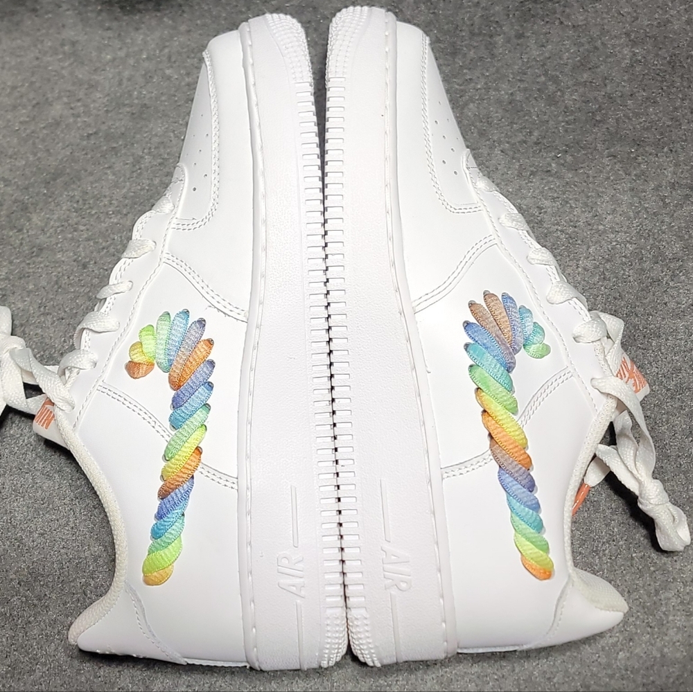 Nike Air Force 1 Low GS 'Rainbow Lace Swoosh' 6Y / 7.5W - Picture 3 of 6